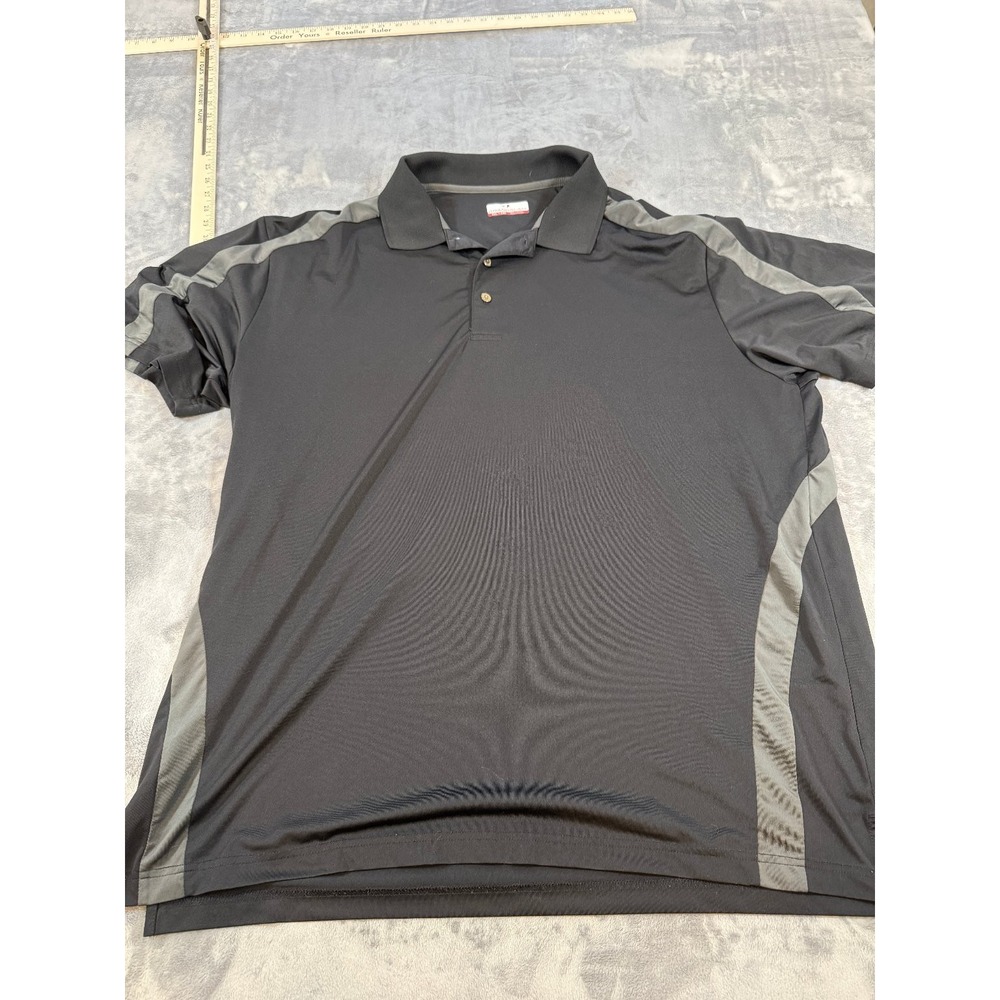 Grand Slam Men's XXL Black Gray Performance Polo Shirt Short Sleeve Golf